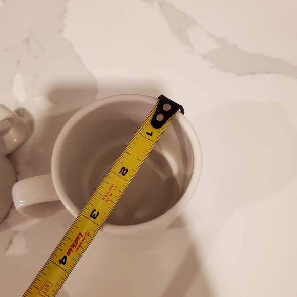 Stoneware stackable mugs, off white and green, made in Japan, 1 pair - Picture 6 of 6